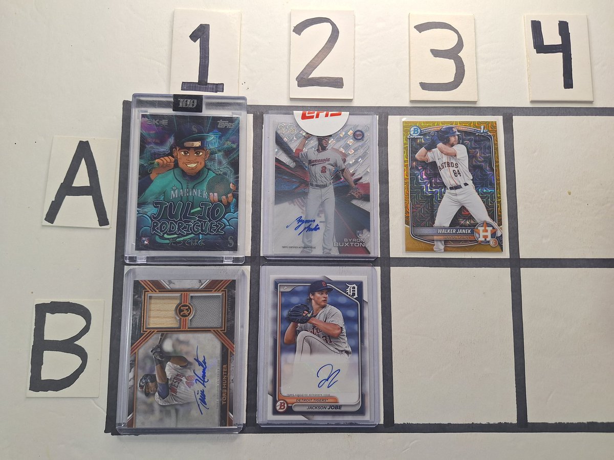 GlomsCards's tweet image. 🚨🚨#GlomsStacks🚨🚨
Lot 110, $25 each. Janek /50, Buxton auto, Jobe auto, Hunter auto relic /50, and Julio DJ Skee