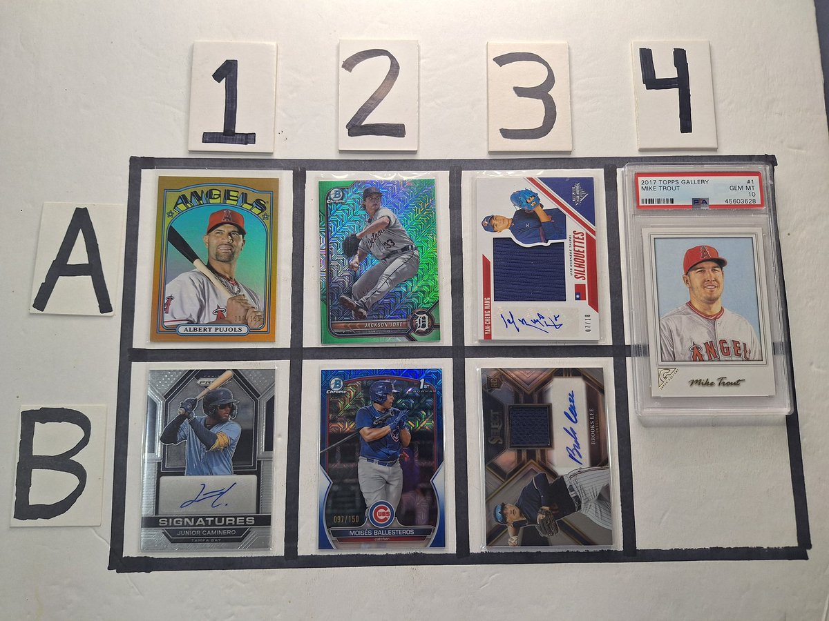 GlomsCards's tweet image. 🚨🚨#GlomsStacks🚨🚨
Lot 109, $15 each. Jobe /99, Pujols /199, Ballesteros /150, Caminero auto, Wang auto relic /18, Lee rookie auto relic, and Trout