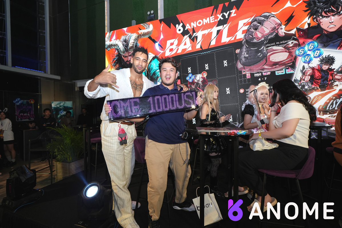 Anome_Official's tweet image. 🔥 Still feeling the heat from last night’s ANOME party?
We’re keeping the energy alive with a special airdrop 🎁
📸 Post a photo from last night’s event with A
🔗 Tag @Anome_Official and DM us your wallet address on X
💥 Get a surprise airdrop of tokens + cards (worth…