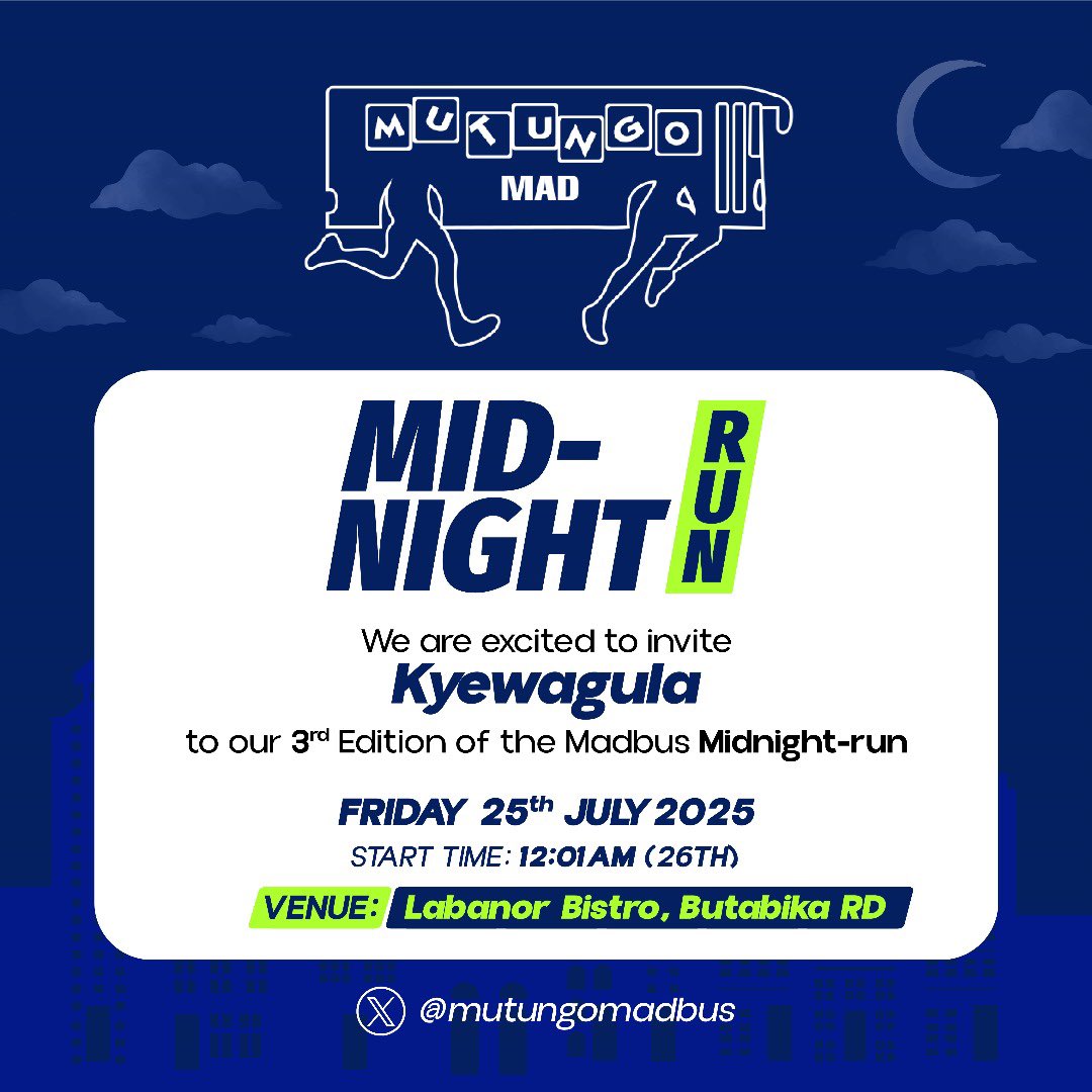 RunKyewaggula's tweet image. Naye 🤦♀️
“Butabika Mad man Midnight run”
@mutungomadbus rwaki mukola ebintu bino 🤣🤣🤣🤣 Oba who will drive Kyewaggula balalu bus 🤔
Anyway it’s Tuesday we are running let’s train for this madness