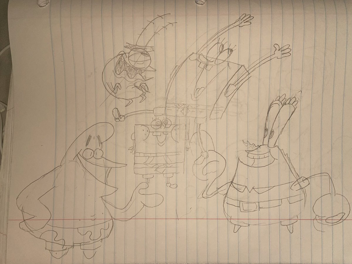 kookycakee's tweet image. Spongeicus Doodleus from my notebook!