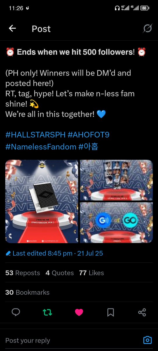 _joyfulmess's tweet photo. @hallstarph Fave ahof moment yung first win nila ๐๐๐ญ
Tags: @tulipshh @gimoirse @SimpleRosie_
#HALLSTARSPH #AHOFOT9 #NamelessFandom #์ํ https://t.co/dyLbdsVii0