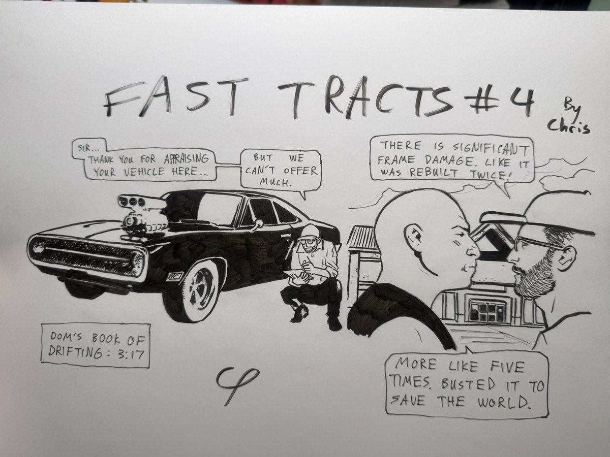 CTropes's tweet image. Doodled a 4th strip during the weekly comics news and review show tonight. I think I’ll do one more next week and call that a series.