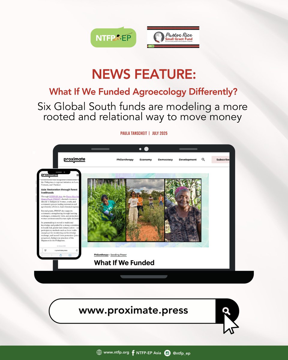 #𝐍𝐞𝐰𝐬𝐅𝐞𝐚𝐭𝐮𝐫𝐞 | 𝐖𝐡𝐚𝐭 𝐢𝐟 𝐰𝐞 𝐟𝐮𝐧𝐝𝐞𝐝 𝐀𝐠𝐫𝐨𝐞𝐜𝐨𝐥𝐨𝐠𝐲 𝐝𝐢𝐟𝐟𝐞𝐫𝐞𝐧𝐭𝐥𝐲?

🔗 Read full article here: proximate.press/latest-stories…

#LinkingPeoplesandForests
#PRSGF #AlianzaSocioambientalFondosdelSur
#proximate