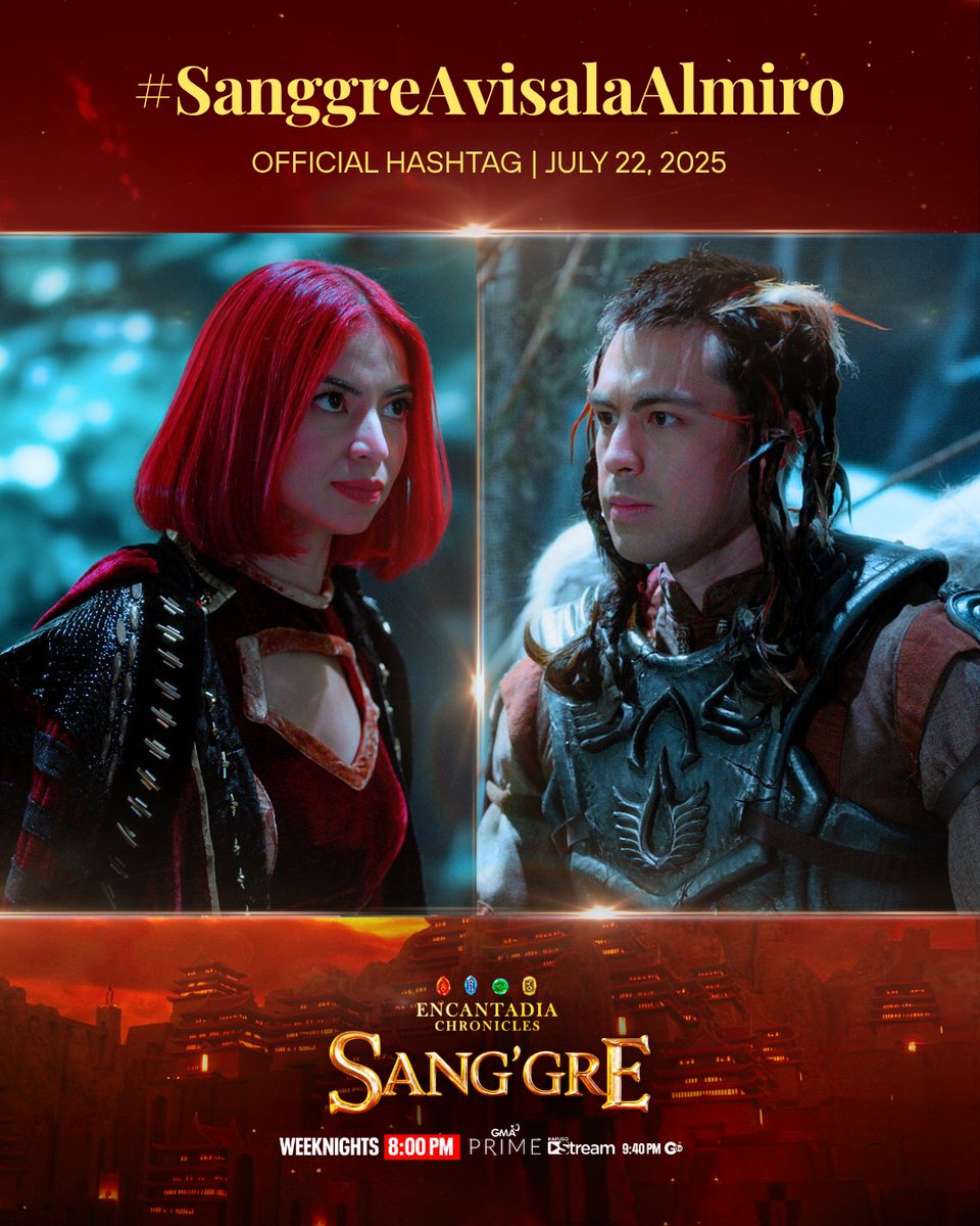 GMAEncantadia's tweet photo. Maghaharap na mamaya sina Sang'gre Pirena at Almiro! 

Official hashtag: #SanggreAvisalaAlmiro

#Sanggre | 8:00 PM sa GMA Prime at Kapuso Stream, 9:40 PM sa GTV. https://t.co/czfRIf2Fk0