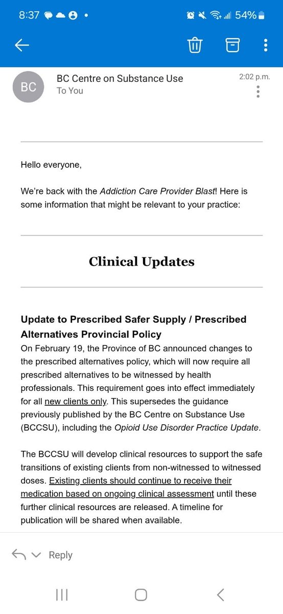 DrKindyMLA's tweet image. Did you know that the NDP&apos;s change in policy for &quot;safe supply&quot; now called &quot;prescribed alternatives&quot; has been implemented for &quot;new&quot; patients only. 
 Apparently if you were given a bottle of dilaudids to bring home you still can.

One RCMP officer I was talking to the other day,…