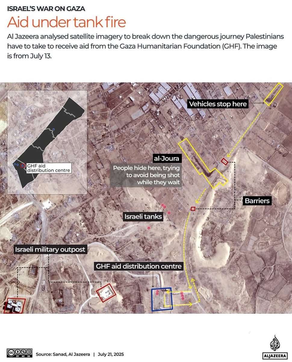 mohamed_masrih's tweet image. Which &quot;killing zone&quot; do people in Gaza have to cross to receive aid?

Hundreds of starving Palestinians seeking aid in Gaza have lost their lives due to Israeli aggression or hunger.

What is the &apos;kill zone&apos; people in Gaza need to cross to receive aid?