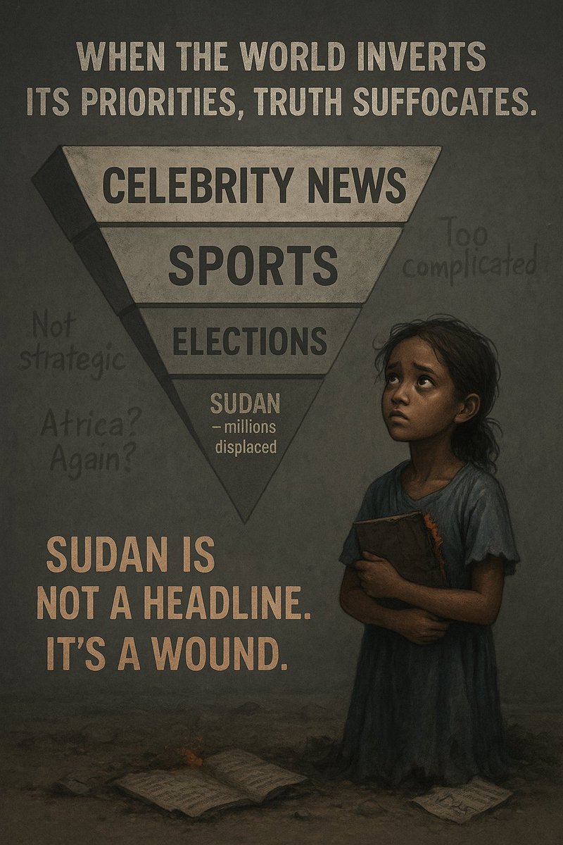 TwasolD4164's tweet image. They see us. They scroll past.
They fund wars, not peace.
They host talks, not shelters.
Sudan bleeds off-screen.
Not forgotten — just ignored.
This is engineered silence.
#Sudan #UNmuteSudan #G7Silence #JusticeForSudan #MediaBlackout #AfricanLivesMatter