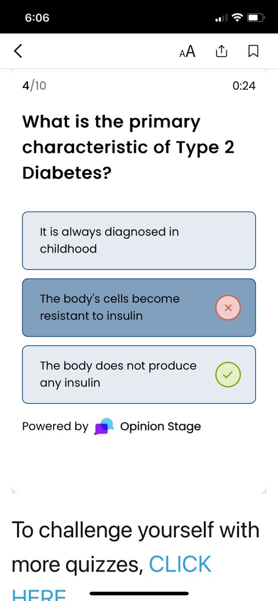 CarynZinn's tweet image. I usually bomb the morning @nzherald quiz, but today I finally knew one and still got it wrong 😩 #diabetes #quizfail #type2truth