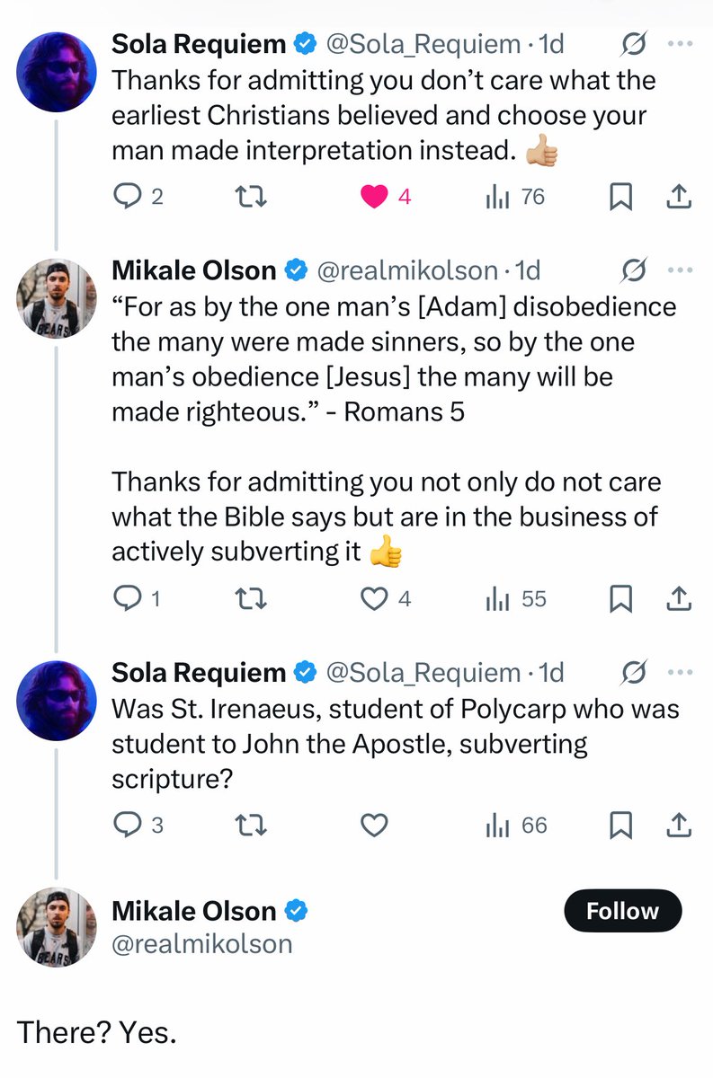 KingBIVJ's tweet photo. @realmikolson @JoshuaTCharles - Dude’s a Protestant because he wants to return to baseline, 1st century Christianity. 
- Also dude: https://t.co/1cGzuLsB1I