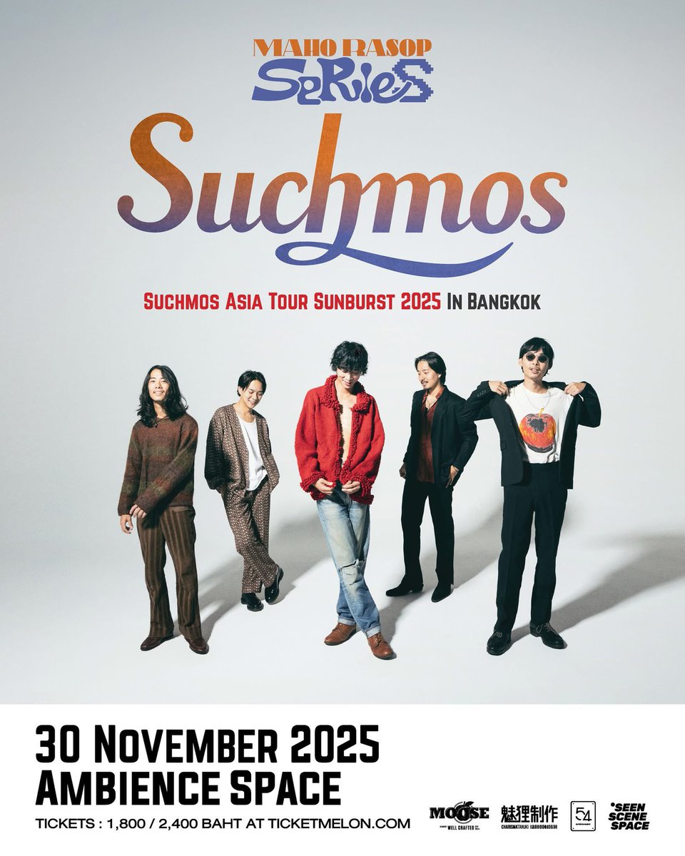 daniandays's tweet image. 🎸Suchmos、バンコク再上陸!
『Suchmos Asia Tour – Sunburst 2025』
🗓️11/30 (日) @ ambience space (旧Voice Space) 🤘
#Suchmos #Sunburst2025 #MahoRasopSeries #SeenSceneSpace