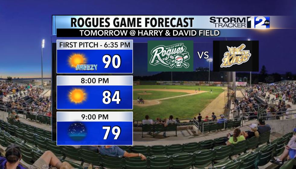 matthoffmanwx's tweet image. Tomorrow will be warmer and more seasonal. The Rogues are back home tomorrow, and the forecast looks great! While we'll stay dry in the Rogue Valley, isolated thunderstorms are possible along and east of the Cascades and down in N. California tomorrow afternoon/evening.