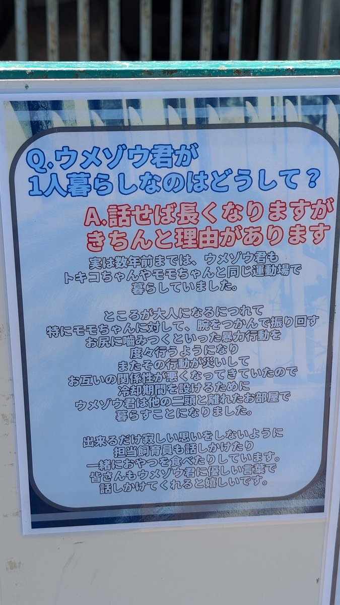 lRodeFdsXGMgJPi's tweet image. 細かい話を詳しく説明してくださっててありがたい
他の動物園の他の動物でもしょっちゅう見かけるけど、可哀想って無駄に傷ついて嫌悪感抱いて帰る子供や大人いるからきちんと説明してくださると間違った想像や誤解をせずに済むもんね
#東北サファリパーク