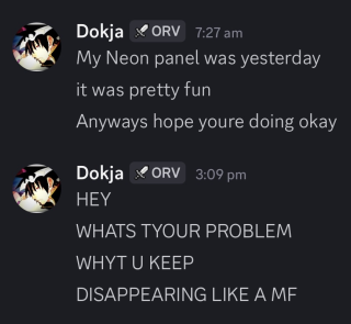 pshhh, neon slid into em underage dms <a href="/therealdokja/">Dokja</a>