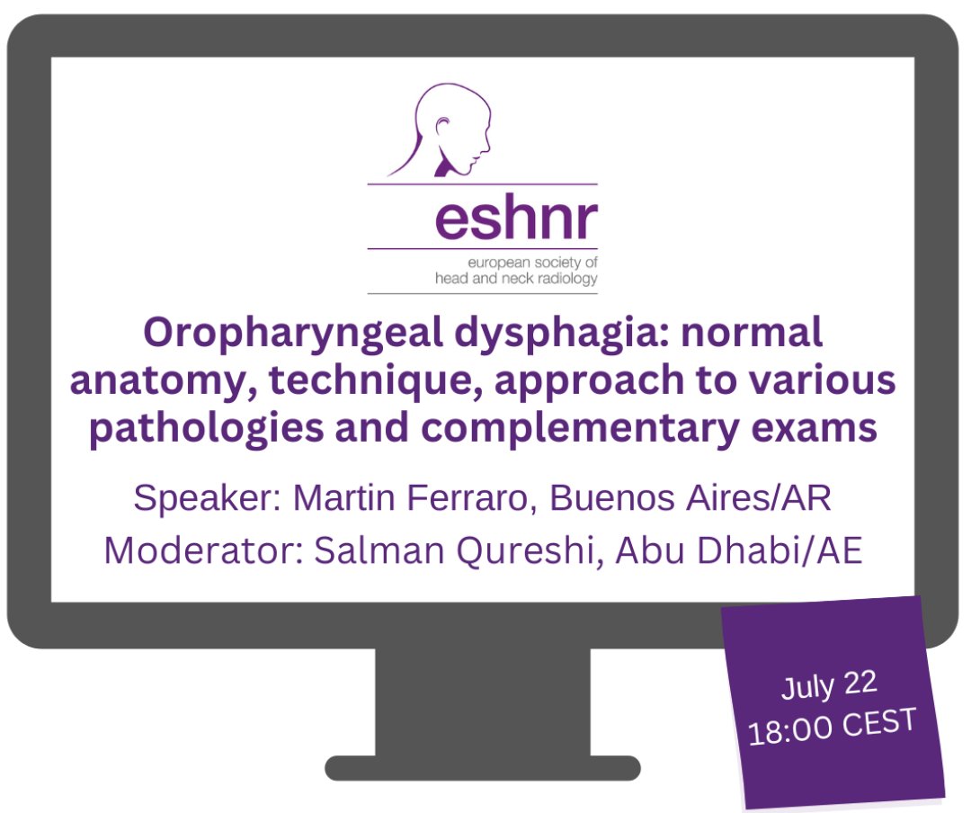ESHNRSociety's tweet image. 🚀Join us for the upcoming ESHNR webinar!
📅 Date: July 22
🕕 Time: 18:00 CEST
🎤 Speaker: Martin Ferraro, Buenos Aires/AR,
👨🏫 Moderator: Salman Qureshi @SalmanQureshiDr , Abu Dhabi/AE
🔗tinyurl.com/2p9sf5fu