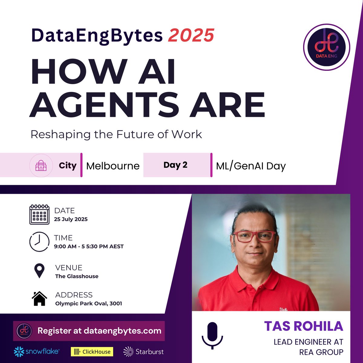 Now sharing the post-lunch sessions for Day 2 – Track 1 at DataEngBytes Melbourne. Expect practical case studies, platform lessons, and thought-provoking ideas. 

Pick your sessions and make the most of the Post lunch session. dataengbytes.com/melbourne