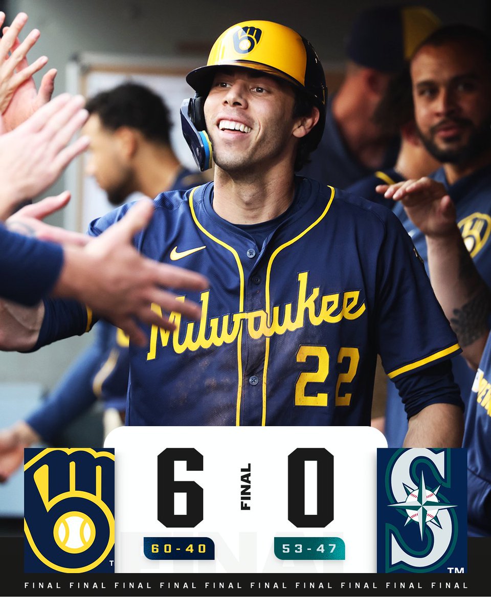 MLB's tweet image. The Milwaukee @Brewers:
-Have won 11 straight games
-Own sole possession of first place in the NL Central for the first time this season
-HAVE THE BEST RECORD IN BASEBALL