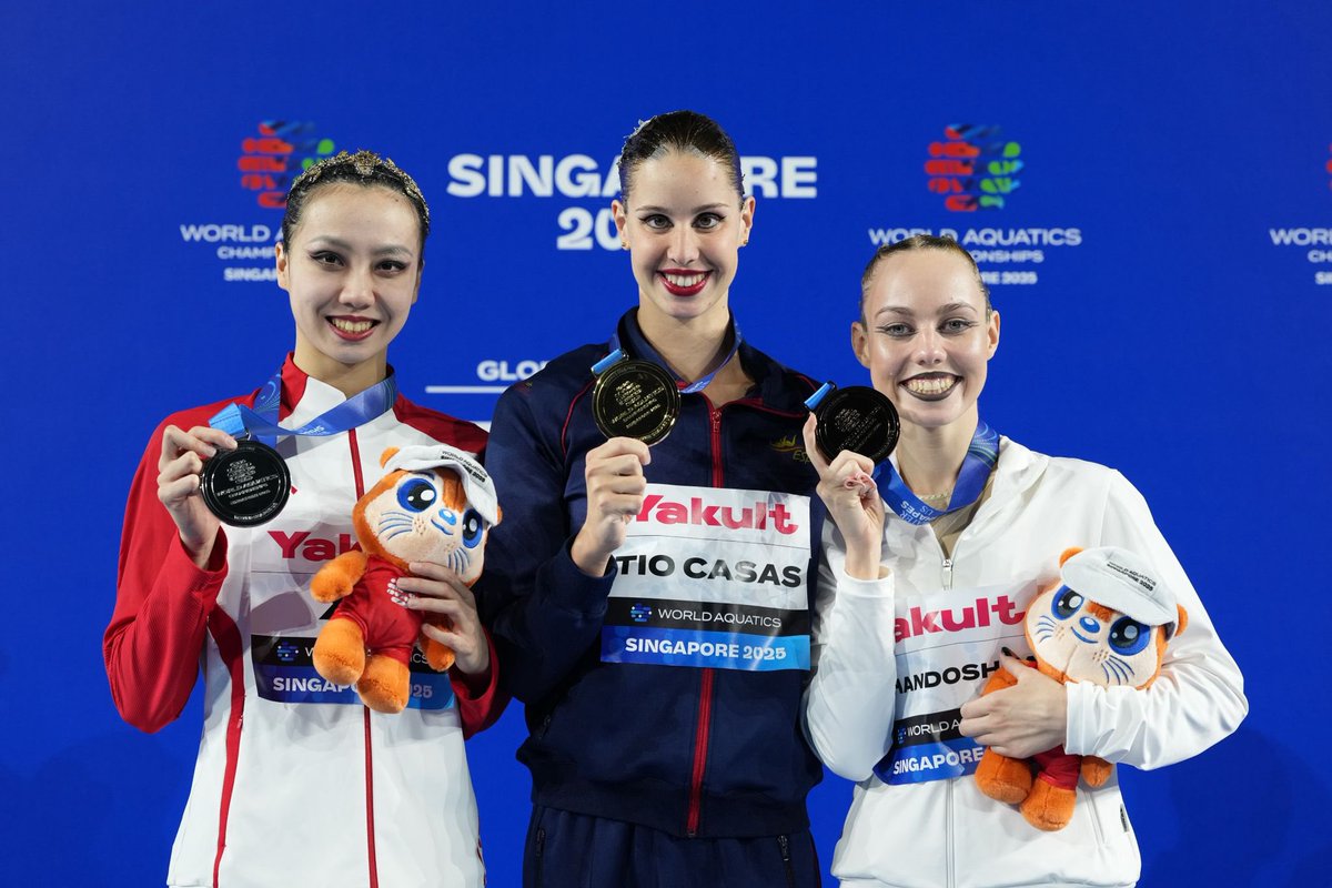 World Aquatics on X: "Here are your medallists from the Women's Solo Free  event! ? ? Iris Tio Casas 245.1913 ? Huiyan Xu 241.0025 ? Vasilina  Khandoshka 239.5437 #ArtisticSwimming #AQUASingapore25  https://t.co/3CFK9un97e" / X