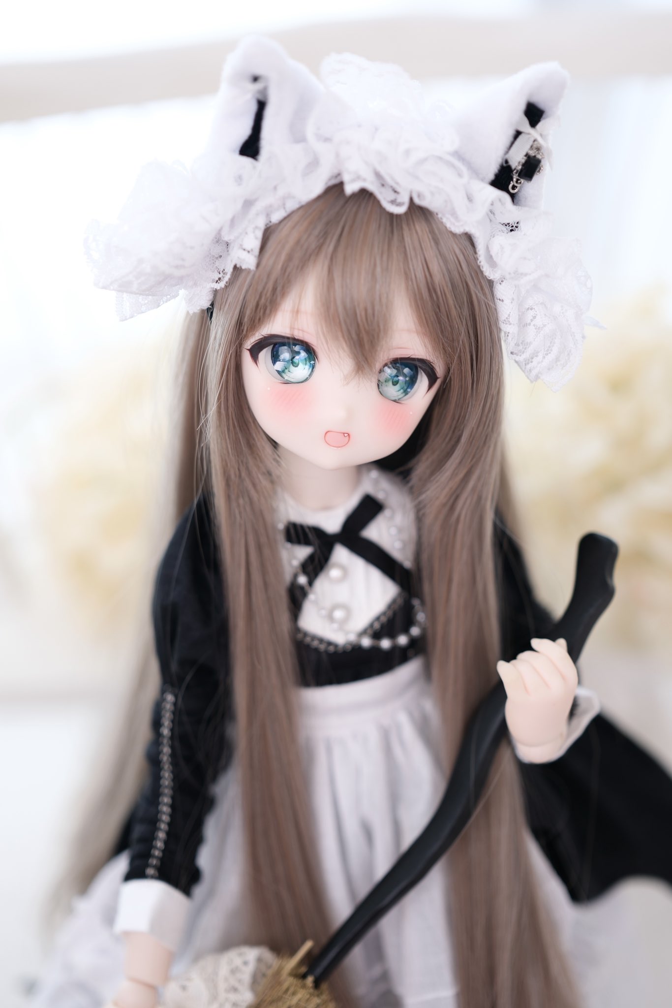 おねむ子猫ちゃんのバッグチャーム♡ストラップ♡アートドール