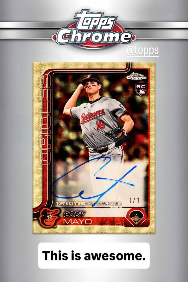 To whoever pulls this Coby Mayo 1/1. I will make monthly payments of $50 a month for 12 months to own it. 

I’m not even joking. You’ll get that PayPal monthly.