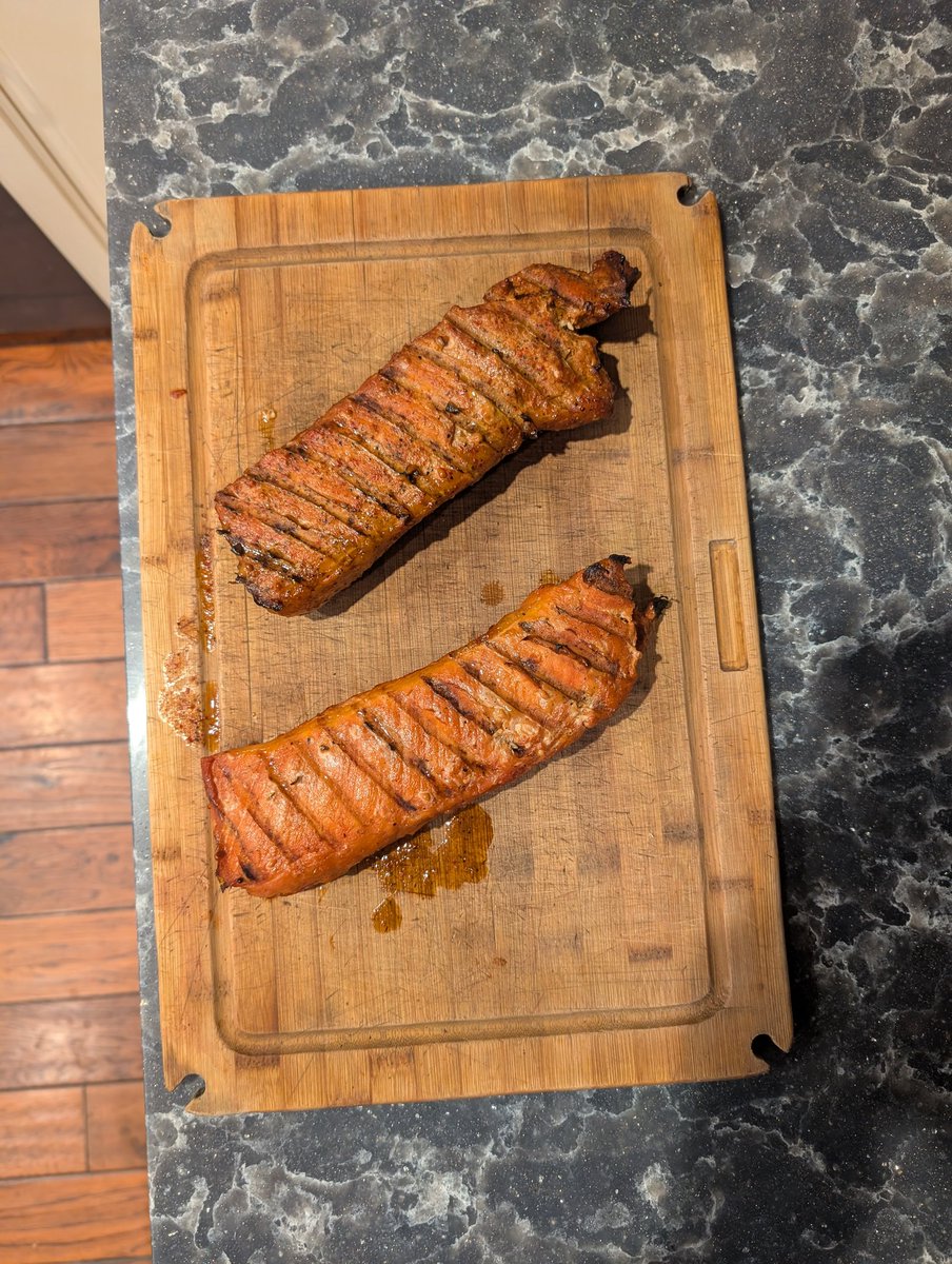 Switched it up for Monday... Usually I'm a beef guy, but did a couple pork loins on the smoker