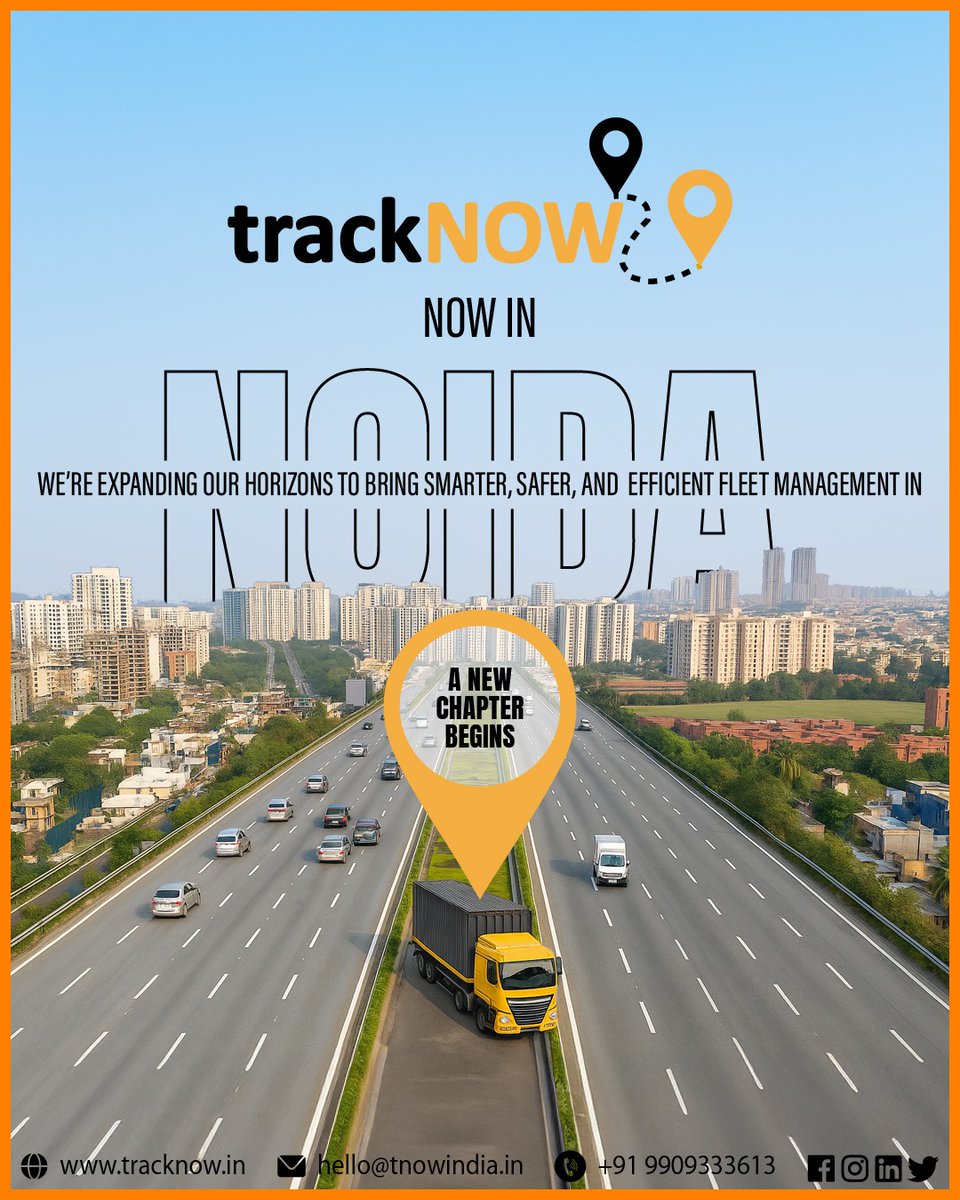 🚛 Hello NOIDA! trackNOW is here!
We're bringing smarter, safer &amp; more efficient fleet management to your city.
Whether it's logistics, school buses, or commercial fleets — we're ready to optimize operations &amp; boost your control.
👉 Ready to track smarter?
📲 Contact us today!