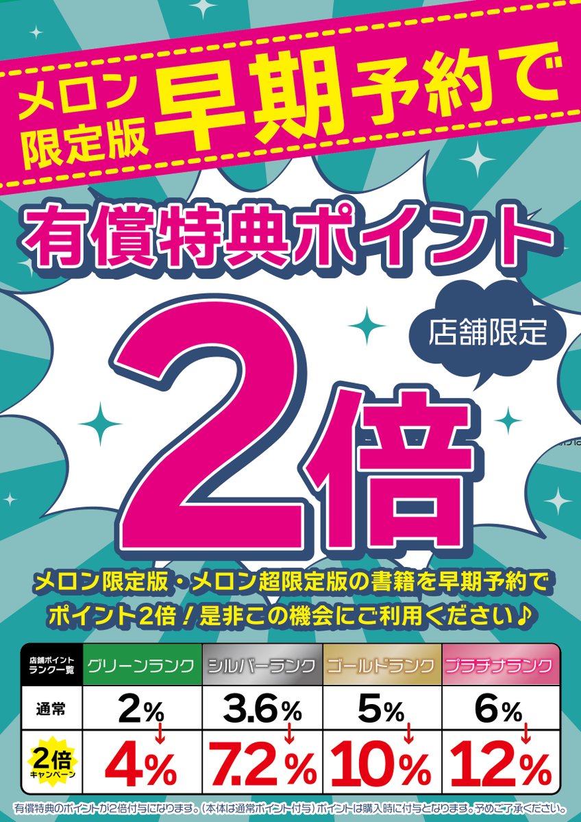 melon_akibaV3's tweet image. ❗️予約購入でポイント還元UP❗️
8月27日発売予定
ぴらそん 先生(@pirasone)
「はるか咲きそふ、刻どきの 1『描き下ろしA3タペストリー付きメロンブックス限定版』」予約受付中!
いいね❤orブクマ📗で保存
レジで画像を見せて📱簡単予約🎶
#はる刻