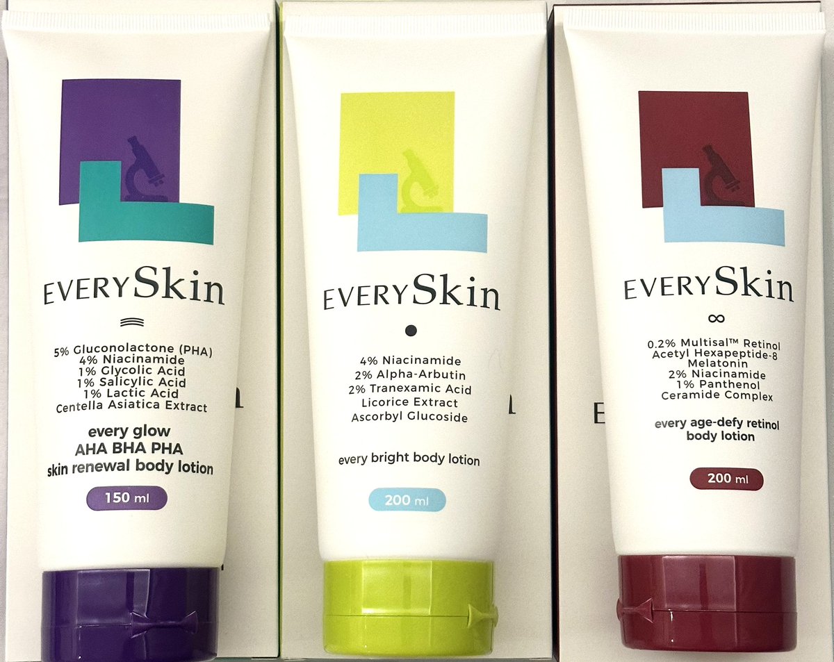 โลชั่น Everyskin ออกสูตรต่อยอดความปังจากสูตรเดิม สูตรเดิม every bright 🌟 คือผิวใส สว่าง ลดเม็ดสีความคล้ำใด ๆ แบบไม่มีการผลัดผิว เลยเพิ่มสูตรใหม่

every glow ✨เน้นผลัดผิวให้ผิวเรียบเนียนจาก AHA BHA PHA สามกรดรวมพลัง ใช้เสริมกับตัว every bright บูสต์ความผิวกระจ่างใสแบบสุด ๆ ไปเลย