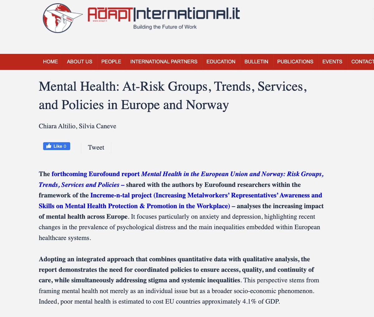 ADAPT_bulletin's tweet image. #MentalHealth: At-Risk Groups, Trends, Services, and Policies in Europe and Norway englishbulletin.adapt.it/mental-health-… by @chialtilio & @CaneveSilvia via #ADAPTInternational Bulletin