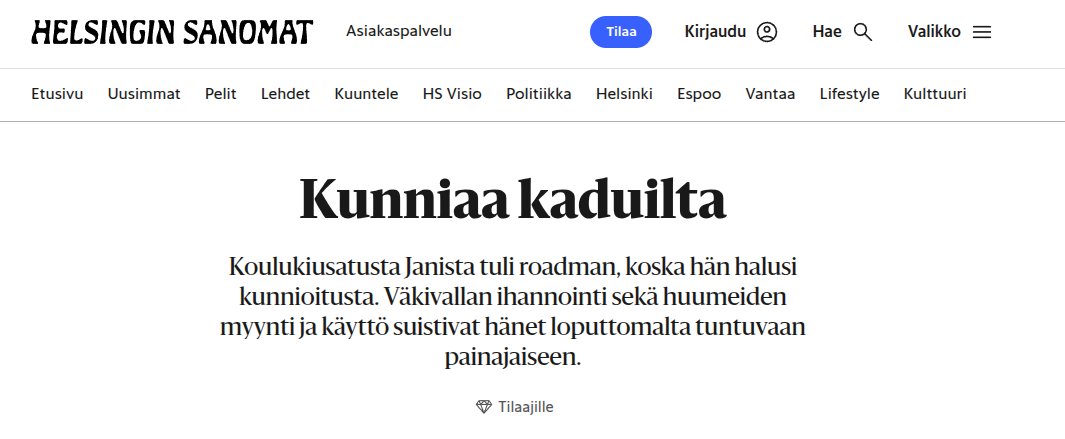Ptmediaorg's tweet image. HS kirjoitti suomalaisesta roadmanista Janista. Olen aivan varma, että juttu on kirjoittajan omasta päästä keksimä.
Yllätyitkö, että jutun kirjoittaja on ollut töissä myös Suomen Pakolaisavussa?