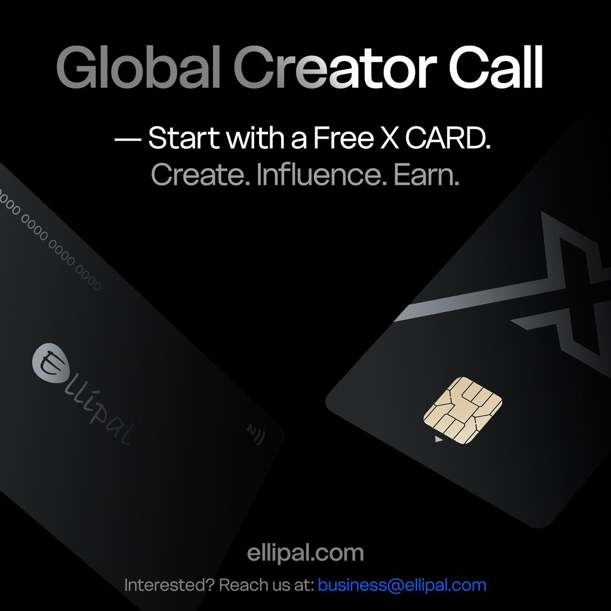 ellipalwallet's tweet image. 🎯 Global Creator Call
If you create, educate, or influence in Web3 — this is your moment.
Start with a free X CARD wallet.
📩 Grab yours now: business@ellipal.com
(Subject line: "X CARD – I’m in")
🎁 Free air-gapped card ($79 value) for testing
💰 Earn top-tier affiliate…
