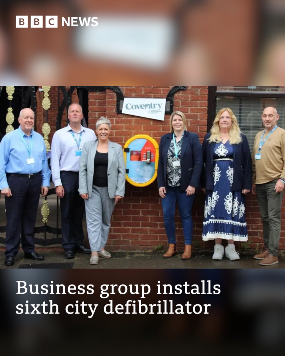 BBCCWR's tweet image. Coventry's Business Improvement District has installed a sixth defibrillator and bleed control kit in the city centre. bbc.in/4lJGTbg