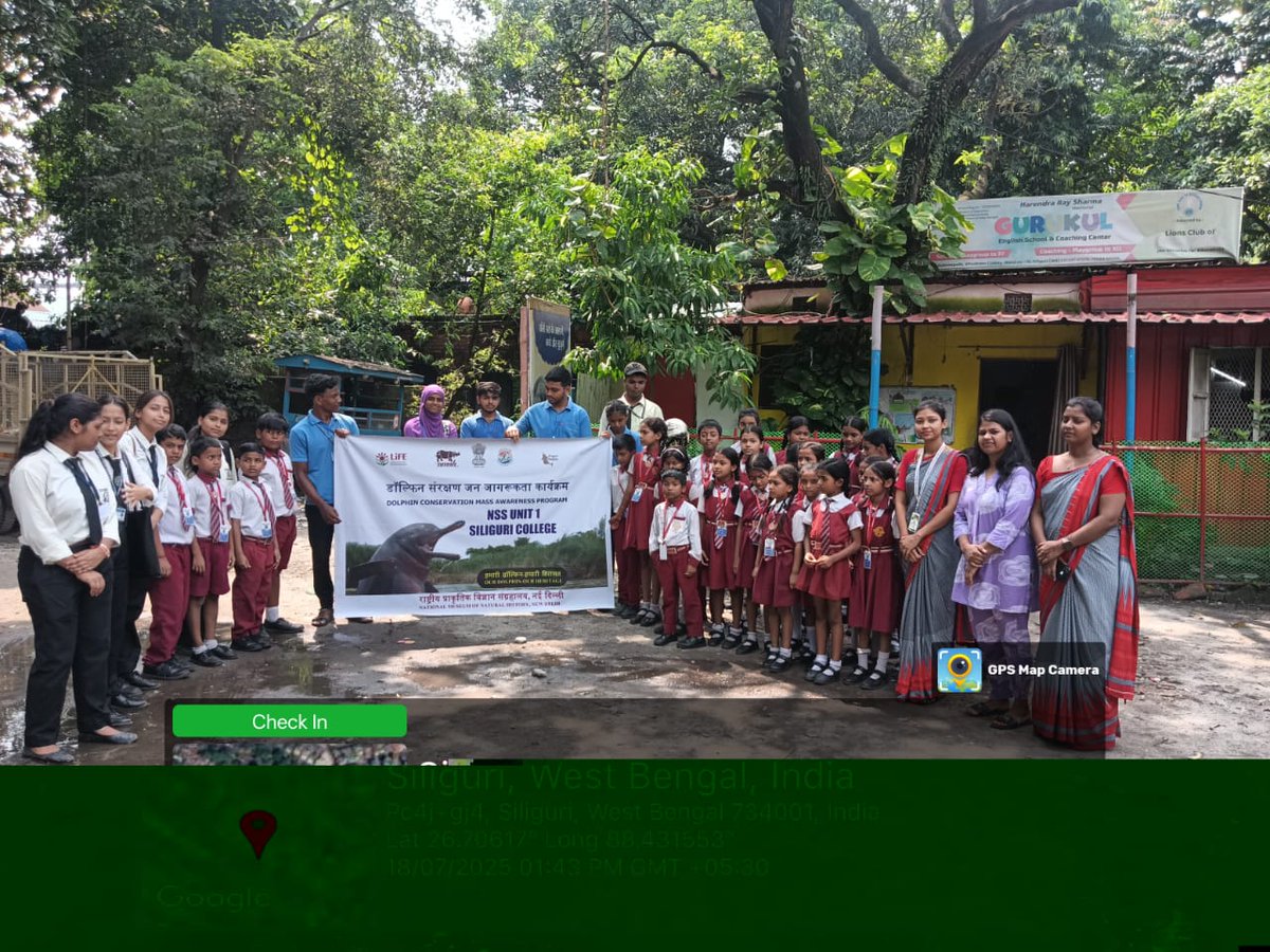 NMNHIndia's tweet image. As part of Dolphin Conservation Awareness Campaign: SAVE OUR DOLPHINS, the Siliguri College, West Bengal, sensitized the students and pledged to support #Projectdolphin #MissionLiFE @CAMPA_Dolphin @wii_india @moefcc @NationalBiodiv