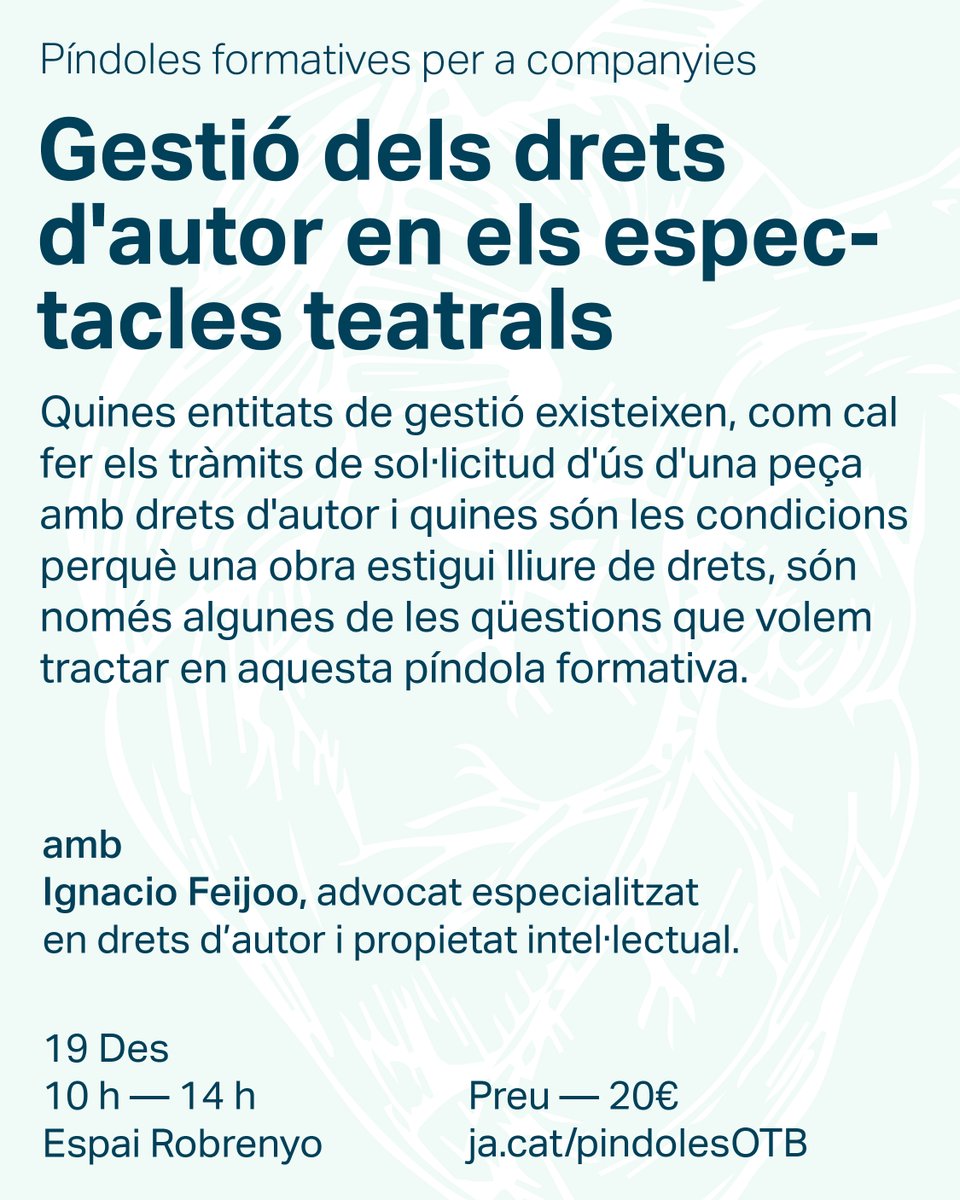 Des d'On el teatre batega hem preparat 3 píndoles formatives per a companyies teatrals que tindran lloc aquesta tardor 🍂 i que es sumen a les 4 que ja vam realitzar aquesta primavera 🌼.
 
📲 Més info: onelteatrebatega.cat/ca/pindoles-ot…