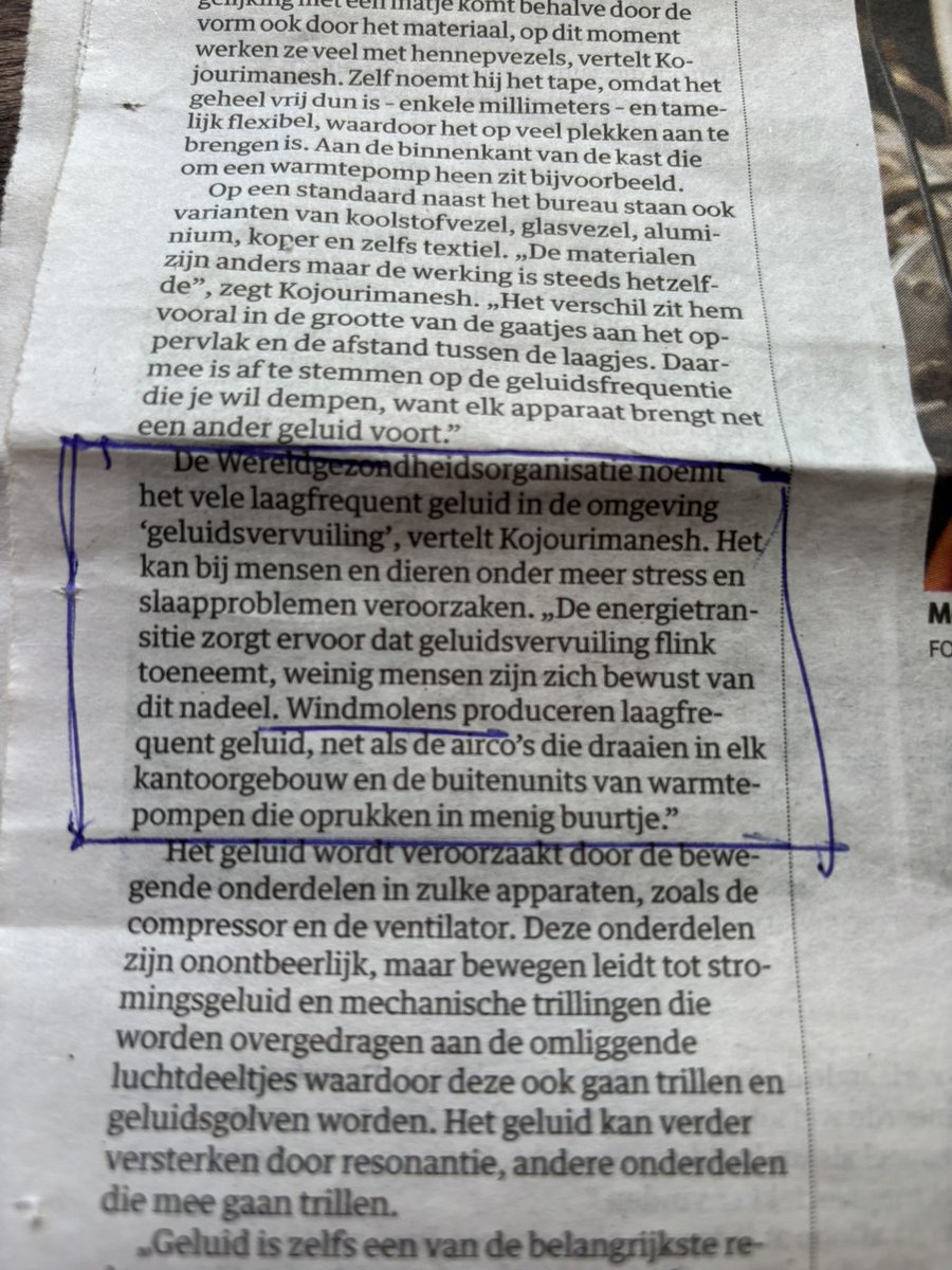 Ook in NRC werd de WHO laatst (28/29 juni) nog aangehaald, waar het gaat om stress en slaapproblemen door laagfrequent geluid van onder meer #windturbines