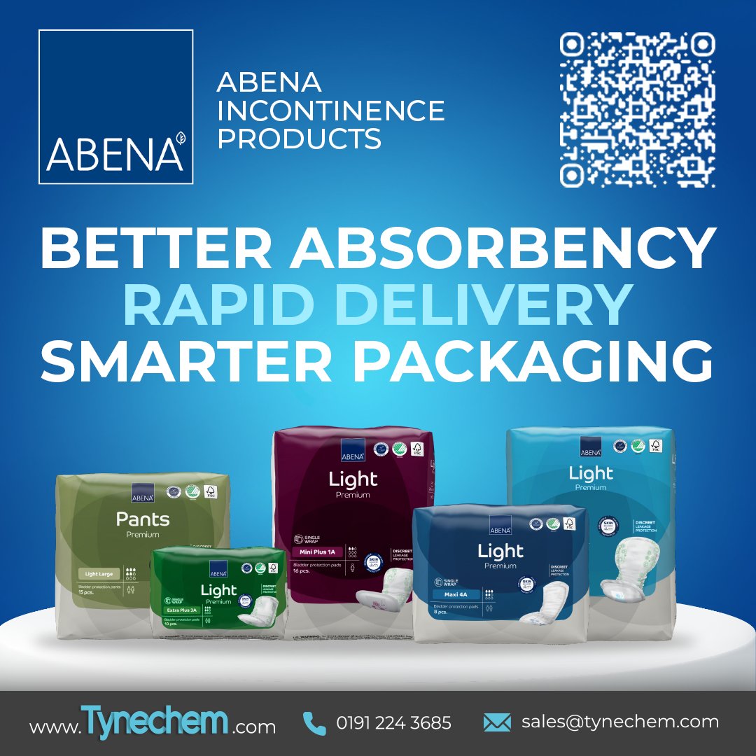 Now stocking Abena incontinence care at Tynechem:
✔️ High absorbency
✔️ Quality packaging
✔️ Fast delivery
Trusted by pharmacies &amp; care homes across the UK.
Get in touch for pricing or samples!
tynechem.com/product-catego…
#Abena #PharmacySupplies #Tynechem