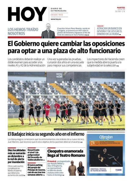 🤩 En portada <a href="/CDBadajoz/">CD Badajoz</a> <a href="/hoyextremadura/">Diario HOY</a>.