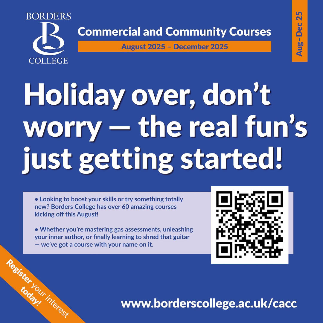 BordersCollege's tweet image. โฑ๏ธ ๐๐ผ๐น๐ถ๐ฑ๐ฎ๐ ๐ผ๐๐ฒ๐ฟ, ๐ฑ๐ผ๐ป'๐ ๐๐ผ๐ฟ๐ฟ๐ โ ๐๐ต๐ฒ ๐ฟ๐ฒ๐ฎ๐น ๐ณ๐๐ป'๐ ๐ท๐๐๐ ๐ด๐ฒ๐๐๐ถ๐ป๐ด ๐๐๐ฎ๐ฟ๐๐ฒ๐ฑ!
- Over 60 Commercial and Community Courses available -
๐๏ธ August 2025 โ December 2025.
๐ borderscollege.ac.uk/cacc