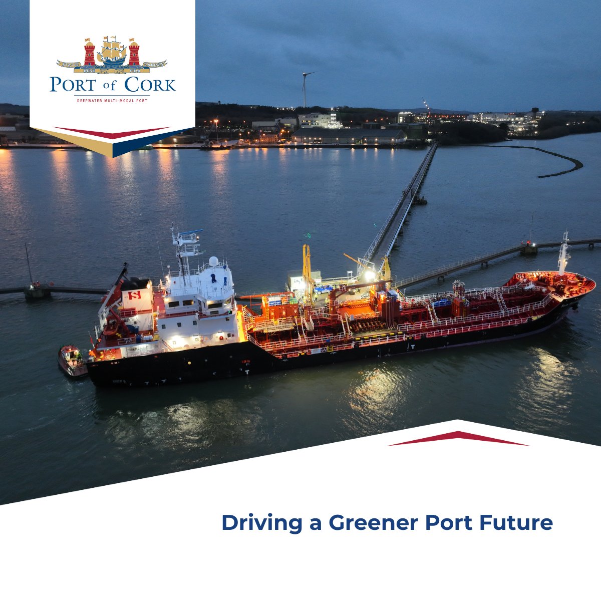 PortofCork's tweet image. At the Port of Cork, we're investing in cleaner, greener infrastructure – because a modern port must lead the way to a low-carbon, future-ready economy.
📸 Tadhg O Keeffe