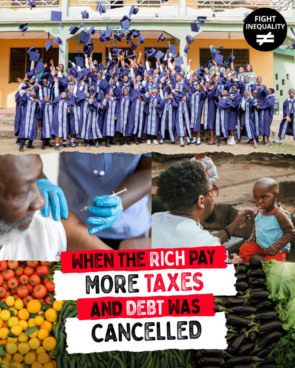 FightInequality's tweet image. This is what happens when we demand change!
Our action in pushing the #G20SouthAfrica to prioritize fair taxation and debt cancellation is to pursue justice and equality for all. We can unlock a future where education thrives, healthcare is accessible, and everyone has a chance…