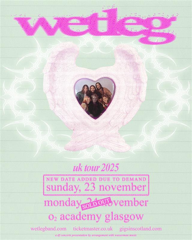 EXTRA DATE ADDED 🔥» <a href="/wetlegband/">Wet Leg</a> have added a second date at <a href="/O2AcademyGla/">O2 Academy Glasgow</a> this November for Sunday the 23rd!

TICKETS ON SALE NOW ⇾ gigss.co/wet-leg