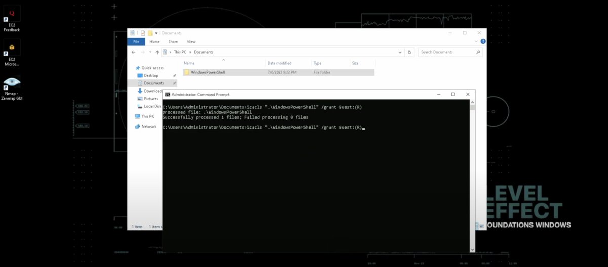 JesutofunmiAkan's tweet image. Day 3 – SOC Analyst Journey with @Level_Effect 
Diving deeper into the system:

 🔹Used &quot;icacls&quot; to grant file/folder permissions
 🔹Monitored &amp;amp; terminated user processes via Task Manager

#SOC100 #BlueTeamSkills #WindowsSecurity
