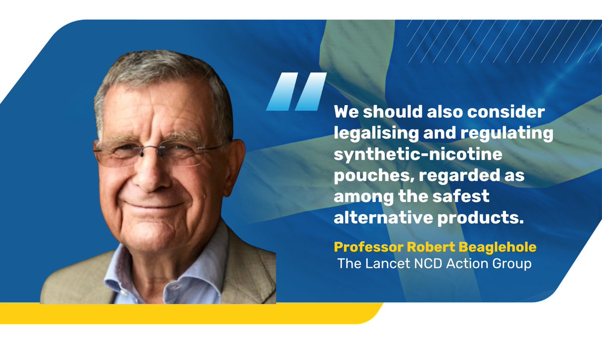SmokeFreeSweden's tweet image. A thoughtful piece by Chair of The Lancet NCD Action Group Professor Robert Beaglehole: Vaping helps, but alone it’s not enough.
A timely reminder that a successful smokefree strategy must include smart regulation of ALL lower-risk alternatives.
brnw.ch/21wUkeR