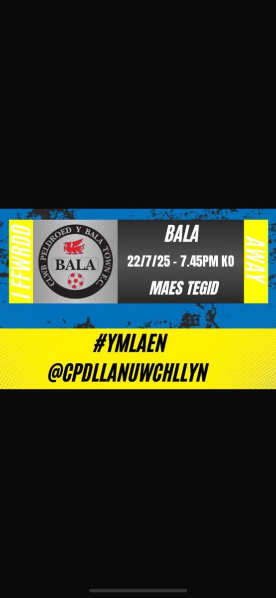 Heno. 
Cic gyntaf 7:45yh 
Yn erbyn <a href="/BalaTownFC/">Bala Town FC</a> 

⚽️ #ymlaen 🟡🔵
