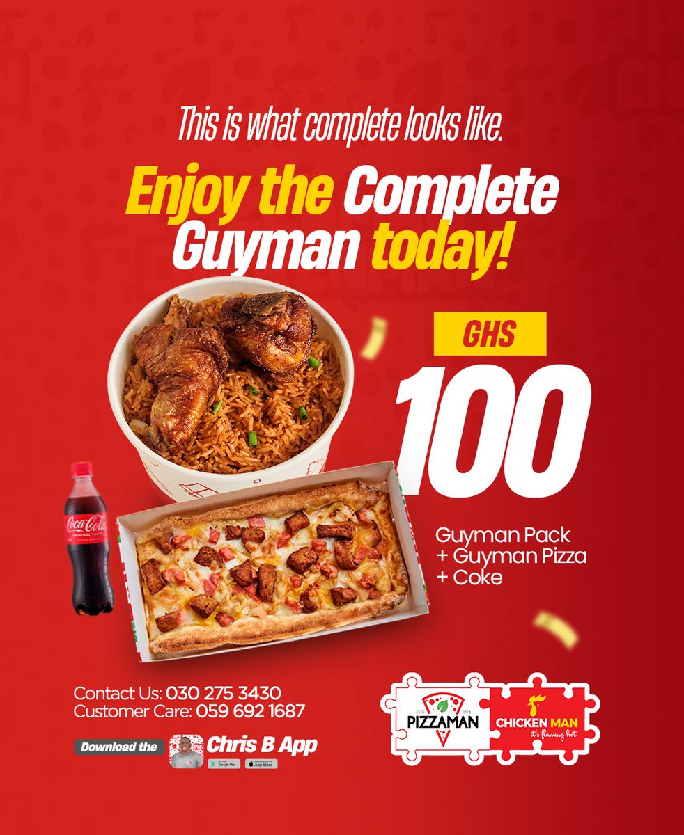 pizzamanghana's tweet image. Enjoy the Complete Guyman for Just 100 cedis!