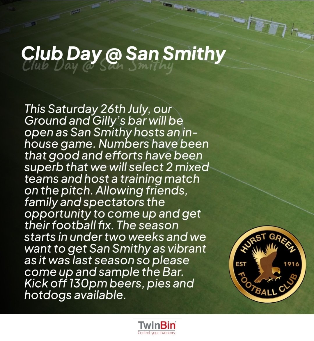 ⚽️Saturday⚽️

⚽️ In-house friendly 
⏰️ 13:30 Kick off
📍 San Smithy 

Gillys bar open 🍺🥧🌭🍫🥤

🦅🦅