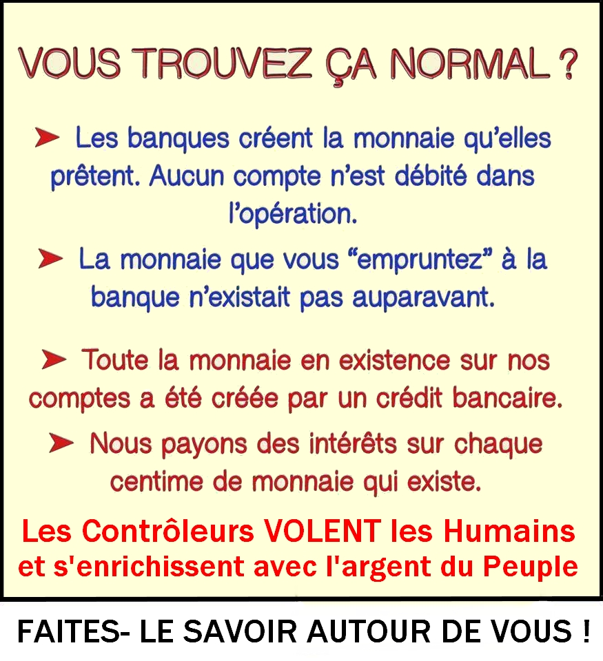 Catherine Debusne🐞Vérité Paix Justice Liberté (@cathdebusne) on Twitter photo <a href="/VictorSinclair3/">AuBonTouiteFrançais 🍾🍾🍾</a> Comme TOUT ce que fait cette mafia, en effet, TOUT est frauduleux et destiné à enrichir les mêmes parasites et appauvrir le Peuple. TOUT, dans TOUS les domaines n'est destiné QUE à cela. Et certains votent et se croient en "démocratie"? Ca montre jusqu'où va la connerie humaine ! <a href="/VictorSinclair3/">AuBonTouiteFrançais 🍾🍾🍾</a> Comme TOUT ce que fait cette mafia, en effet, TOUT est frauduleux et destiné à enrichir les mêmes parasites et appauvrir le Peuple. TOUT, dans TOUS les domaines n'est destiné QUE à cela. Et certains votent et se croient en "démocratie"? Ca montre jusqu'où va la connerie humaine !