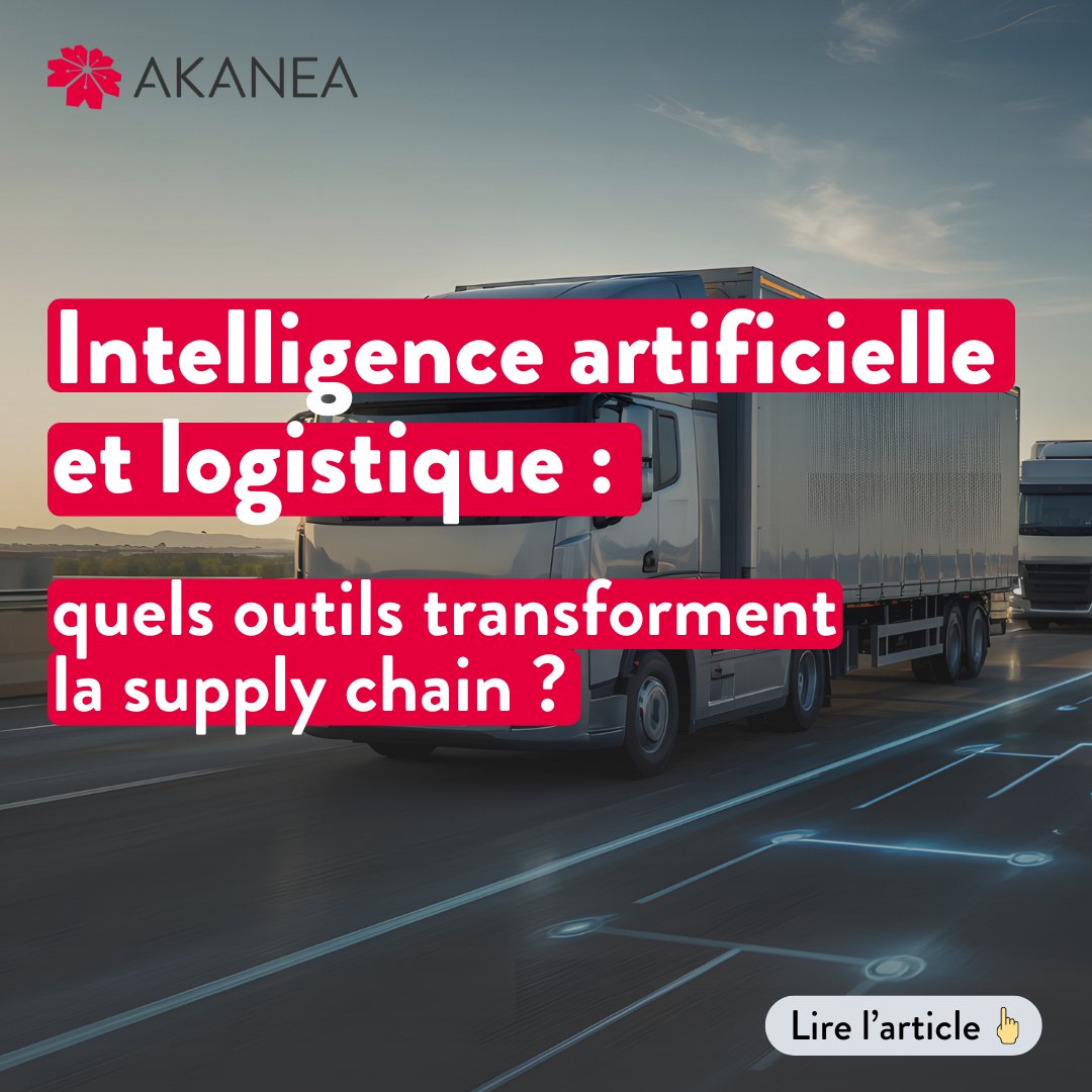 🔎 Prévision de la demande, optimisation des tournées, gestion des stocks, visibilité en temps réel, automatisation des saisies.... l'IA intervient à tous les niveaux. 
A lire : notre article sur les outils d'IA qui transforment la logistique 👉eu1.hubs.ly/H0lNQ4c0