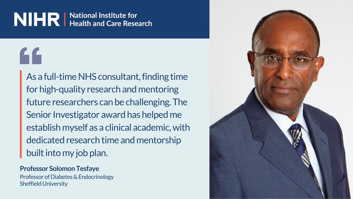NIHRresearch's tweet image. Why apply for the NIHR Senior Investigator award?
NIHR Senior Investigators help shape the direction of health and care research in the UK. They also;
➡️ mentor early-career researchers
➡️ influence national research strategy and funding priorities
➡️ lead impactful research…