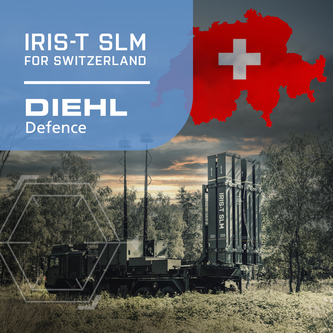 DiehlDefence's tweet image. 📌armasuisse Switzerland procures IRIS-T SLM
The contract provides for the delivery of five IRIS-T SLM systems and other services. The signing of the agreement was preceded by Switzerland joining to the European Sky Shield Initiative.
Press release: diehl.com/defence/en/pre…